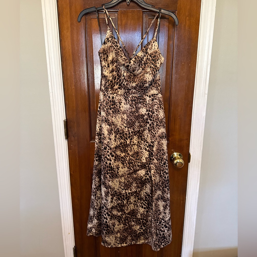 Cheetah Print Satin Like Dress